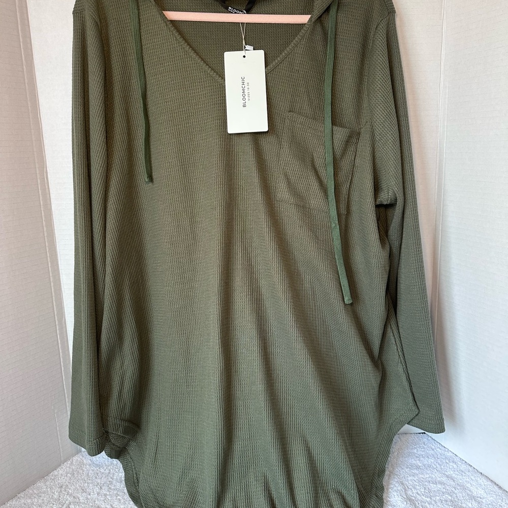 BloomChic Olive Green Hoodie Sweatshirt